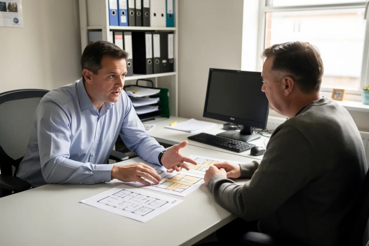 Twee collega's bespreken documenten aan een bureau
